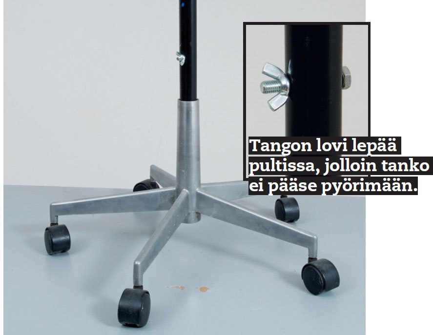 Levyhissi: Pölynimurinputki sopii nyt tiu-kasti alustan putkeen.