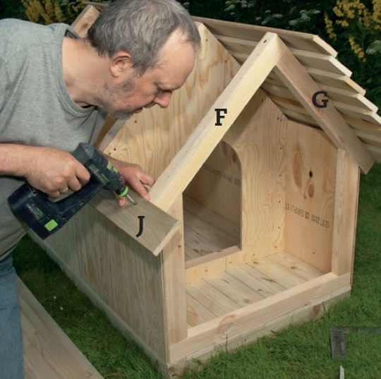 Eristetty koirankoppi: Asenna kattolaudat