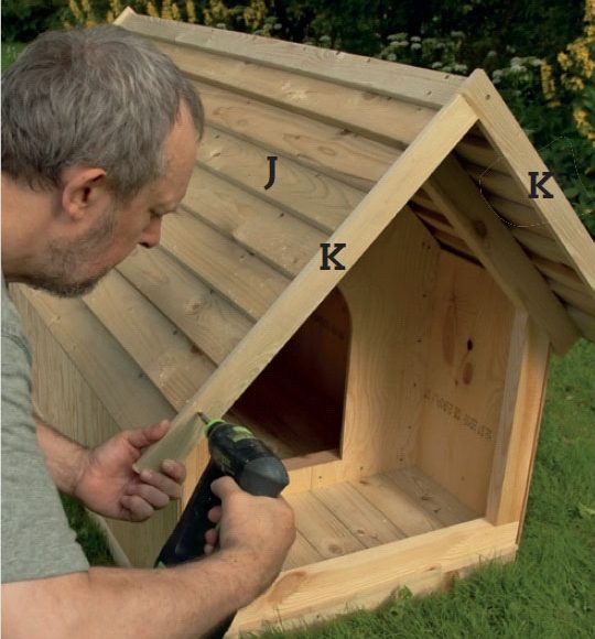 Eristetty koirankoppi: Kiinnitä tuulilaudat