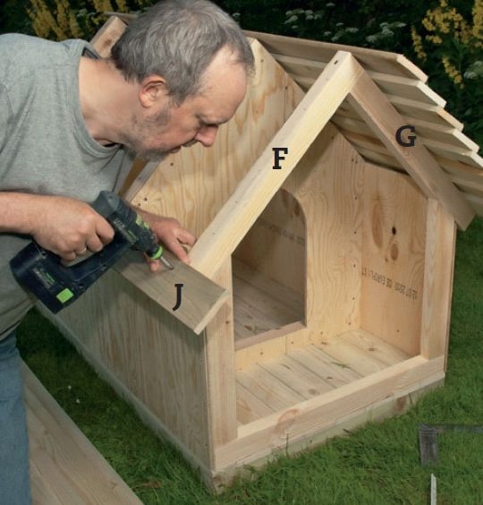 Isoleret hundehus: Læg tagbrædderne