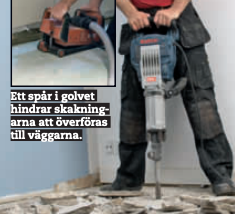 Gjuta in golvvärme i betong: Bila bort betongen i småbitar