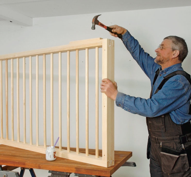 Bygge rekkverk trapp inne