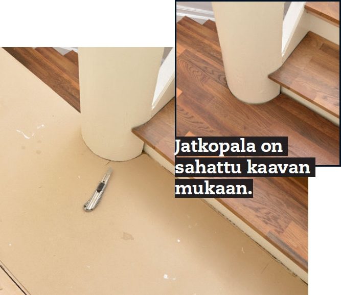 Vanhojen portaiden päällystäminen: Sovita lepotason jatkopalat