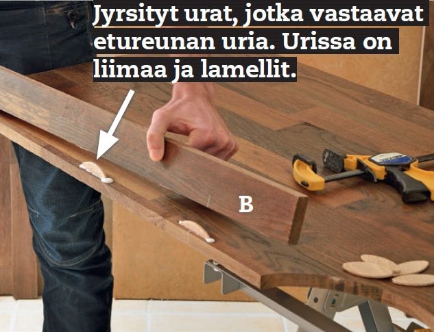 Vanhojen portaiden päällystäminen: Aseta etureuna paikalleen