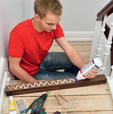 Vanhojen portaiden päällystäminen: Liimaa kynnyslauta