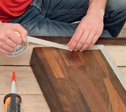 Nye trappetrin i træ: Sæt tape på trinene