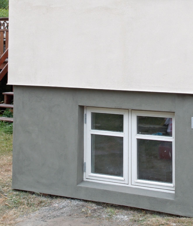 Færdigt resultat af sokkel isolering