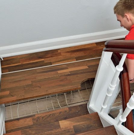 Nye trappetrinn: Dytt sammen platene