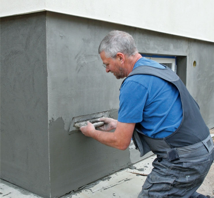 Hele grunnmuren pusses ved isolering av grunnmur