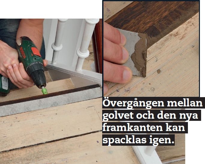 Renovera trappa billigt: Fäst den nya framkanten