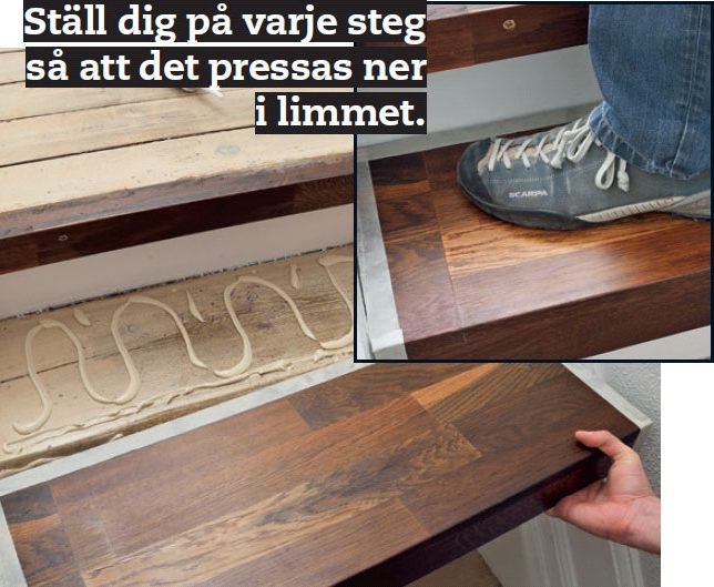 Renovera trappa billigt: Limma fast stegen