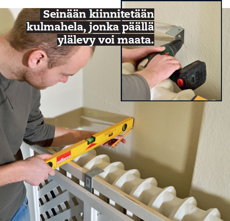 Patterinsuojus: Ota mitat ylälevyä varten (E).