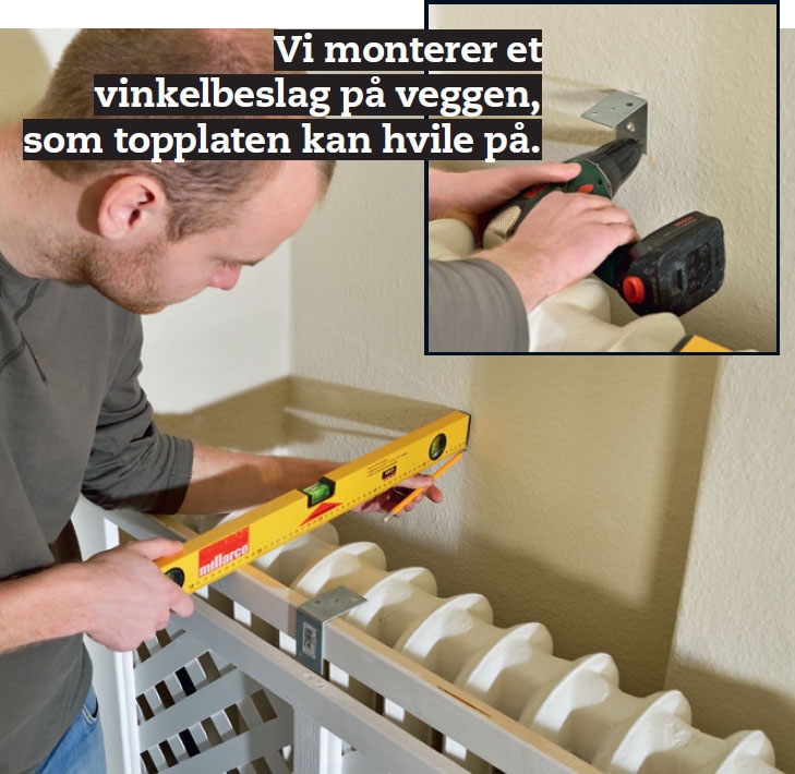 Radiatorskjuler: Mål opp til topplaten