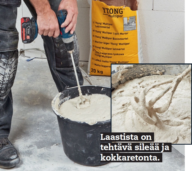 Kellarin eristäminen: Sekoita saavillinen erikoislaastia