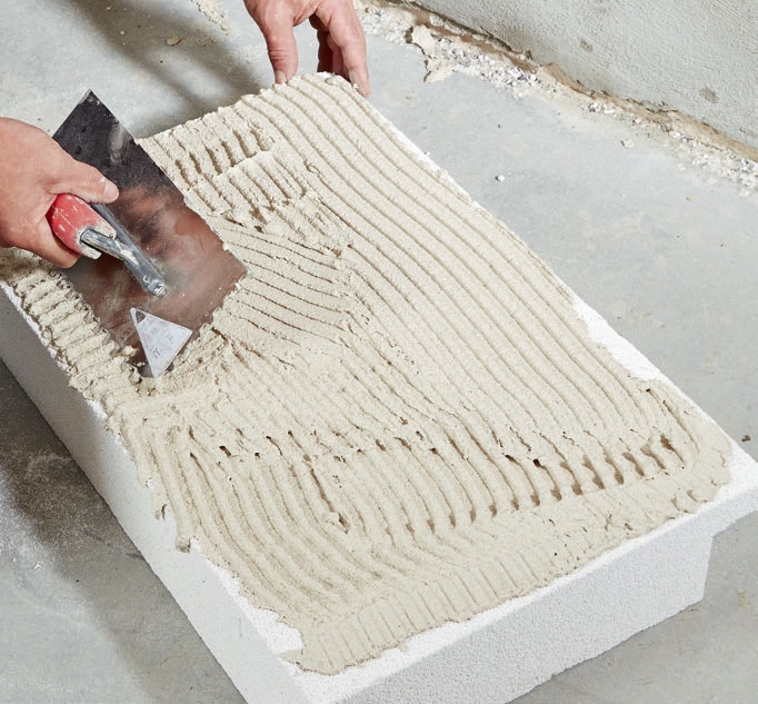 Isolere kjellervegg: Legg også lim på baksiden av Multiporplaten