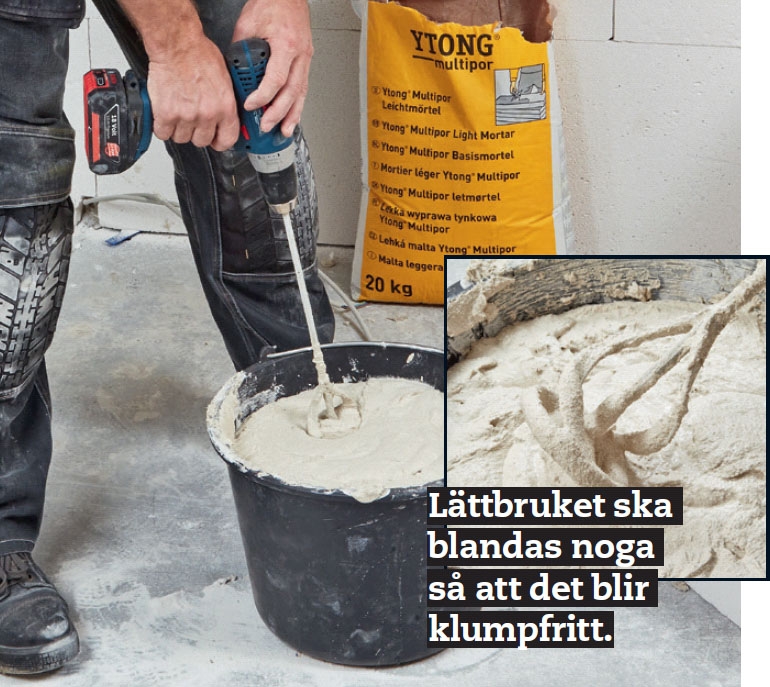 Isolera källare: Blanda en portion lättbruk