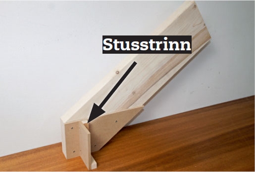 Bygge trapp: Stusstrinnet skrus på listene forfra