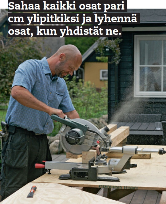 Purjekatos: Sahaa kaikki puutavara.