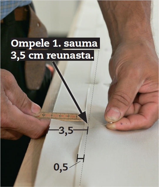 Purjekatos: Yhdistä kaistaleet.