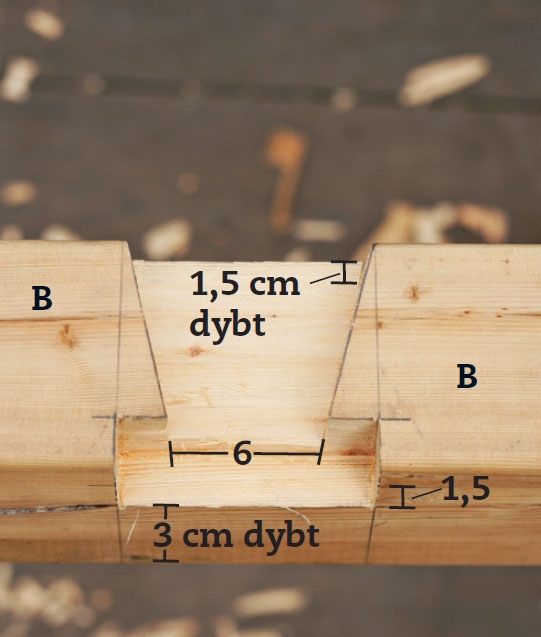 Sejldug: Hullet i overliggeren ser således ud.