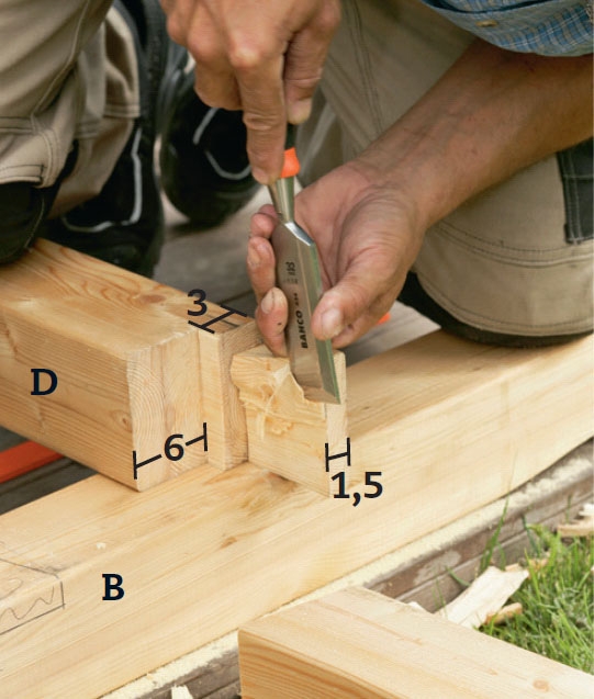 Seilduk: Fjern overskytende tre med en sag og et stemjern.