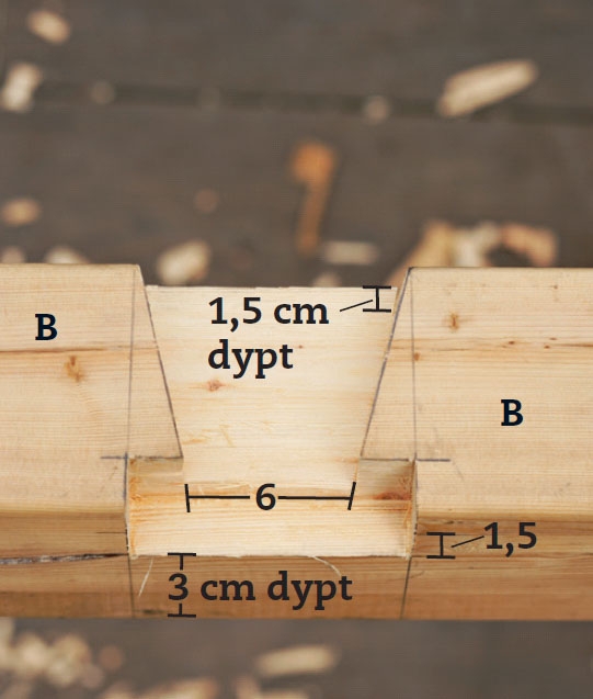 Seilduk: Hullet i overliggeren ser slik ut.