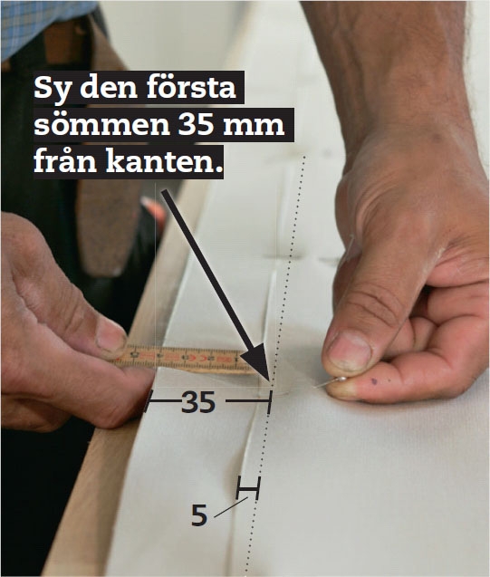 Segelduk: Sy ihop våderna.