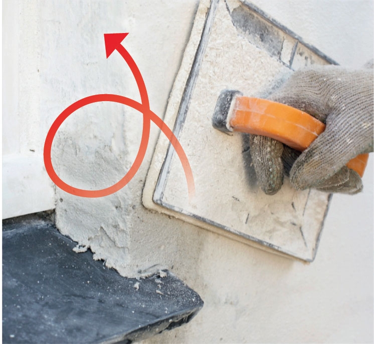 Puss etter med pussebrettet