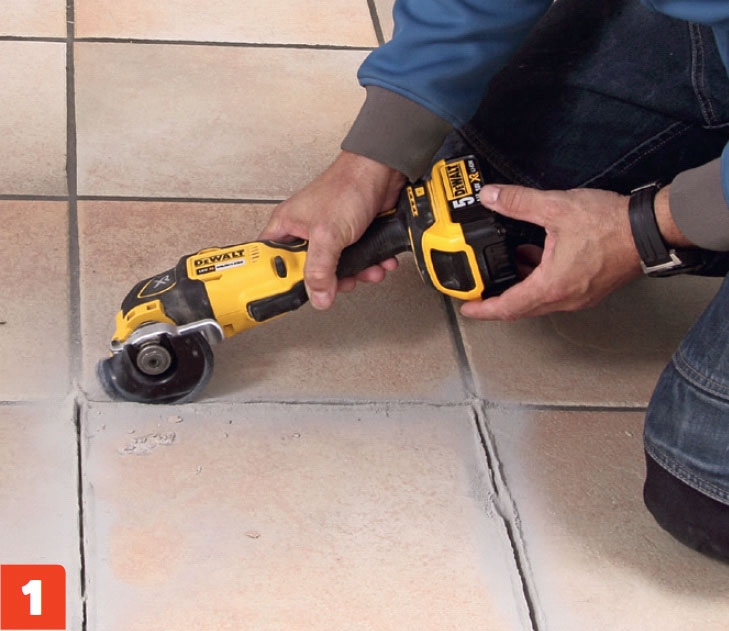 Poista sauma laatan ympäriltä