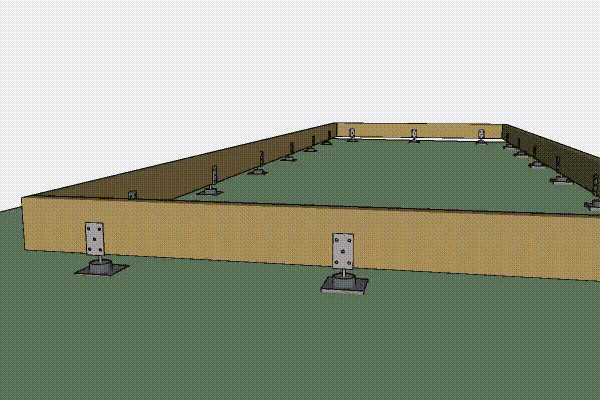 3D-malli: Pilariperustuksen rakenne