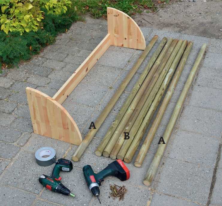 Stolpar til vägsektioner i utedusch