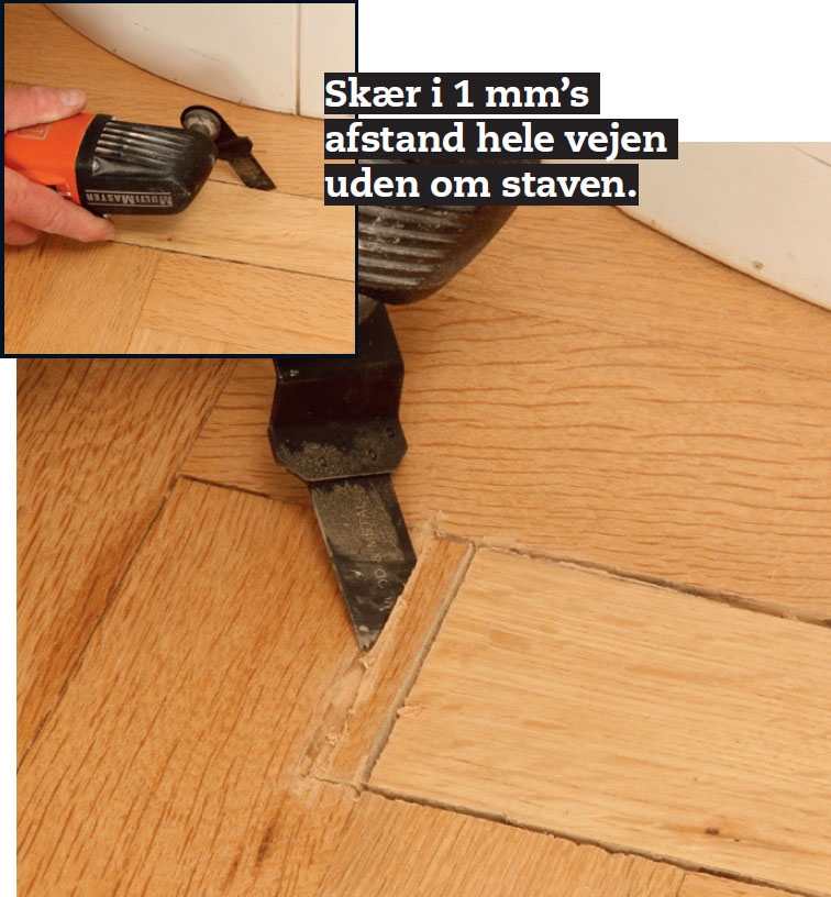 Udskiftning af stave i parketgulv