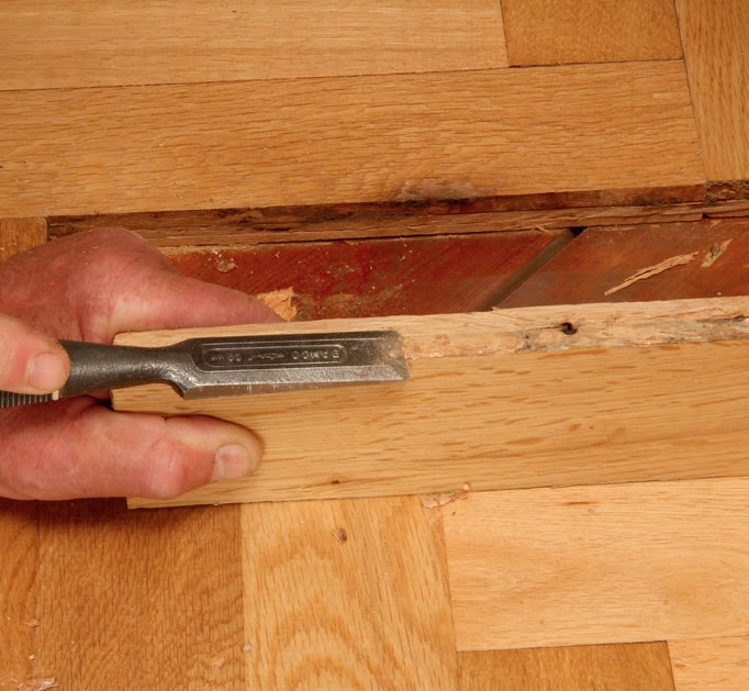 Udskiftning af stave i parketgulv