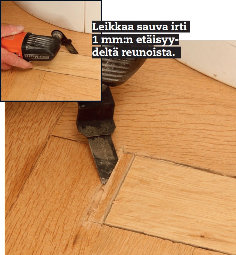 Sauvan vaihtaminen parkettilattiaan