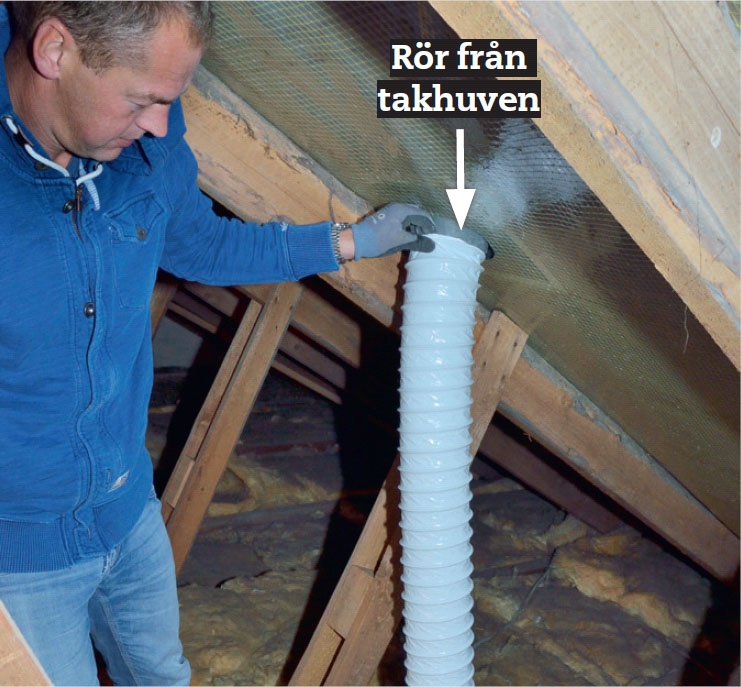 Kondens ventilation: Sträck slangen och anslut den