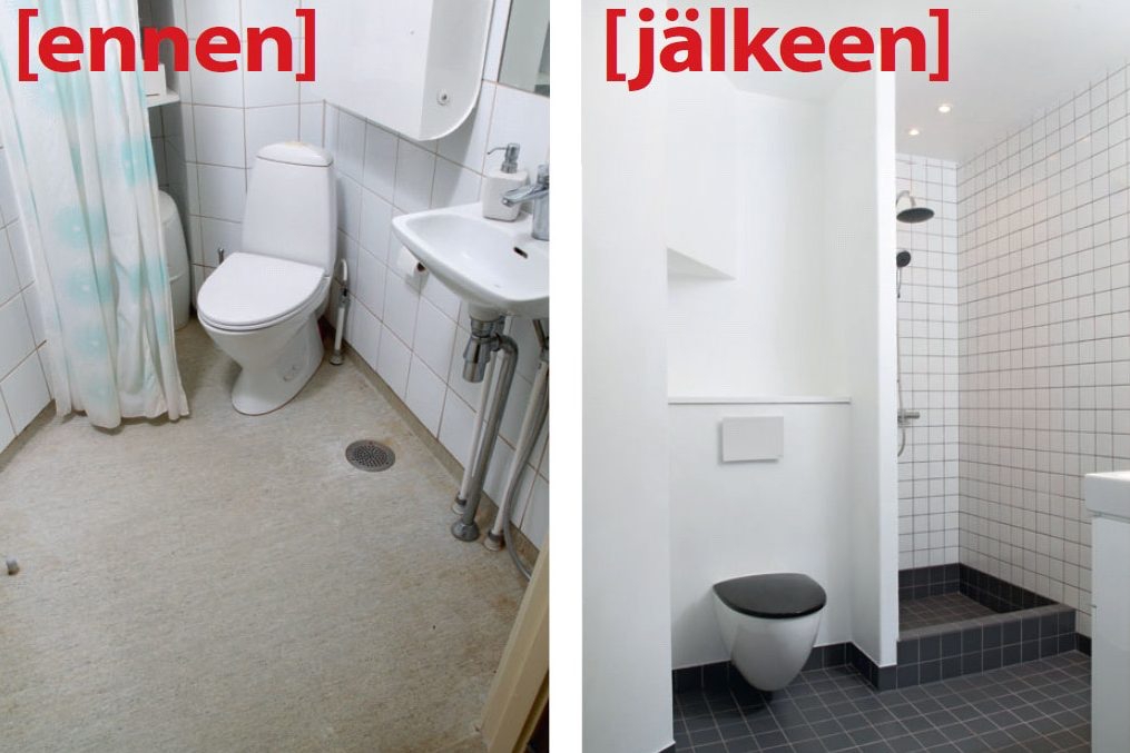 Kylpyhuoneen alustaksi terästä ja betonia