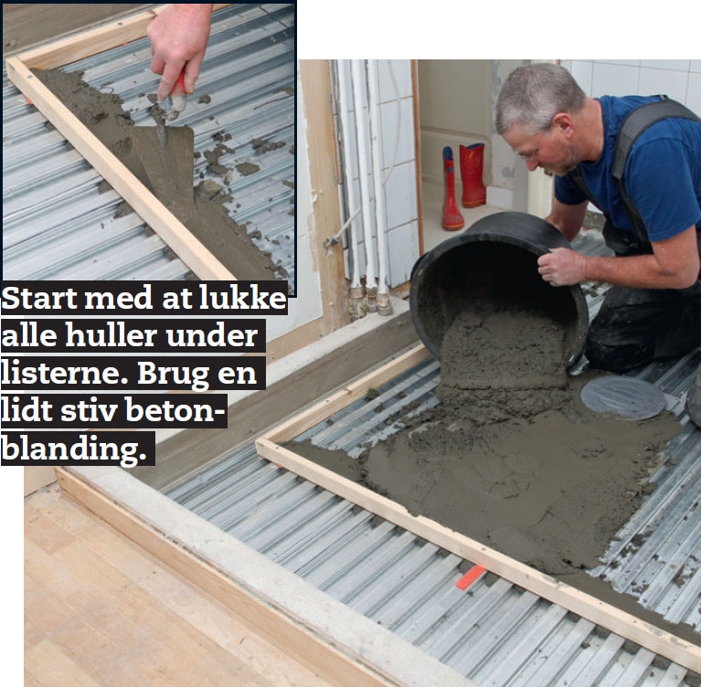 Støbe gulv badeværelse