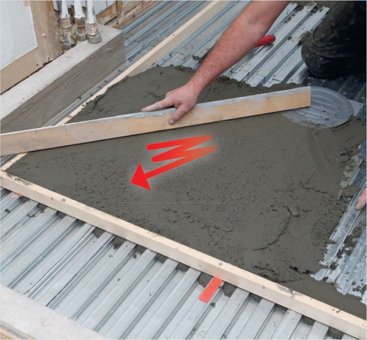 Støbe gulv badeværelse