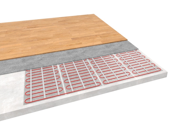 Sähkölattialämmitys: Sähkökaapelit valetussa lattiassa