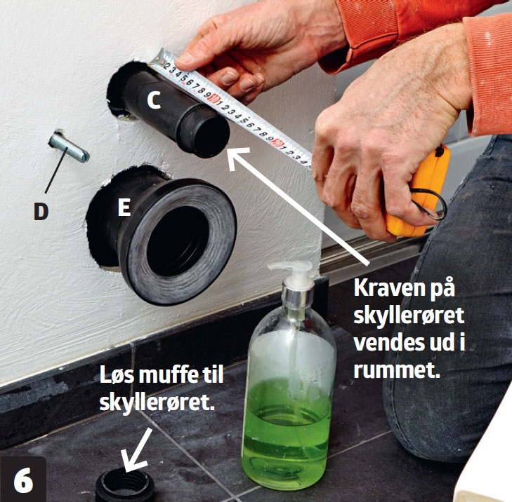 Væghængt toilet montering