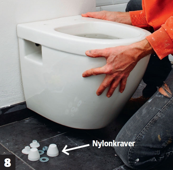 Væghængt toilet montering