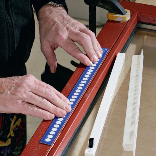 Spalteventil: Sett fast boremalen på rammen