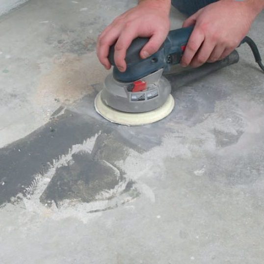 Betonggulv: Reparasjonen kan slipes i plan