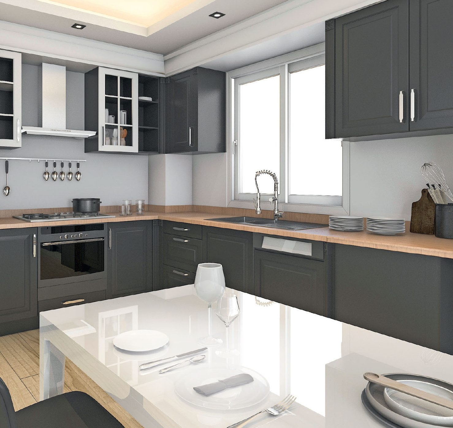 Keittiön ovet vanhoihin runkoihin