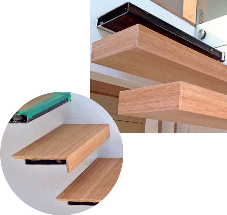 Svævende trapper: Hvert trin er beklædt