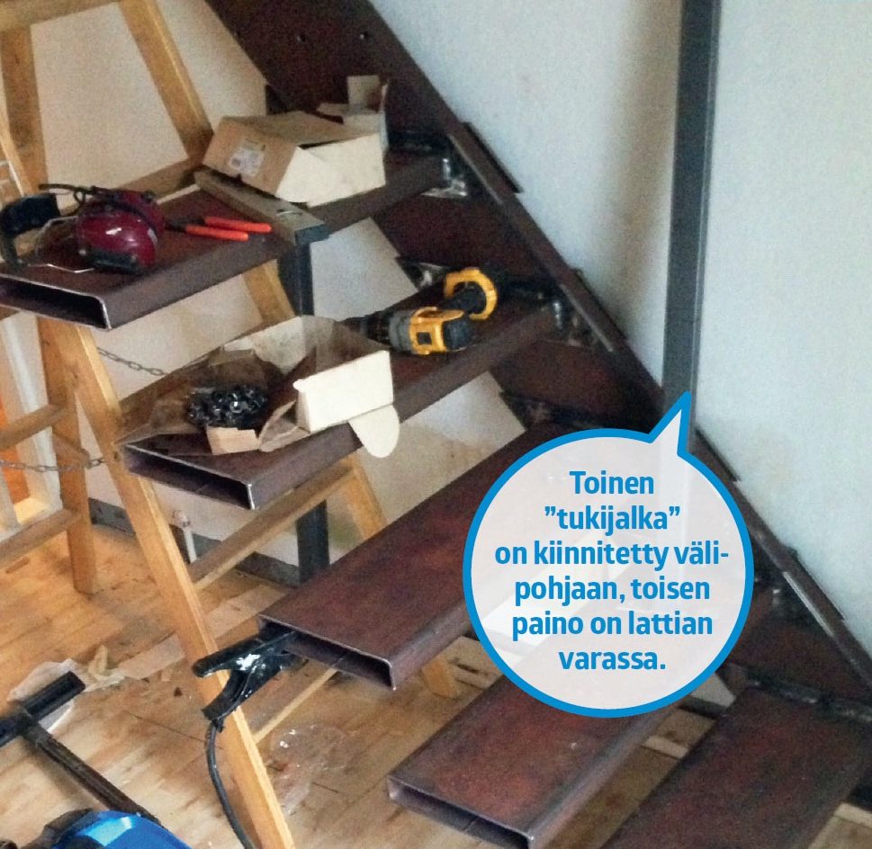 Leijuvat portaat: Ontosta rautatolpasta tehty tukijalka