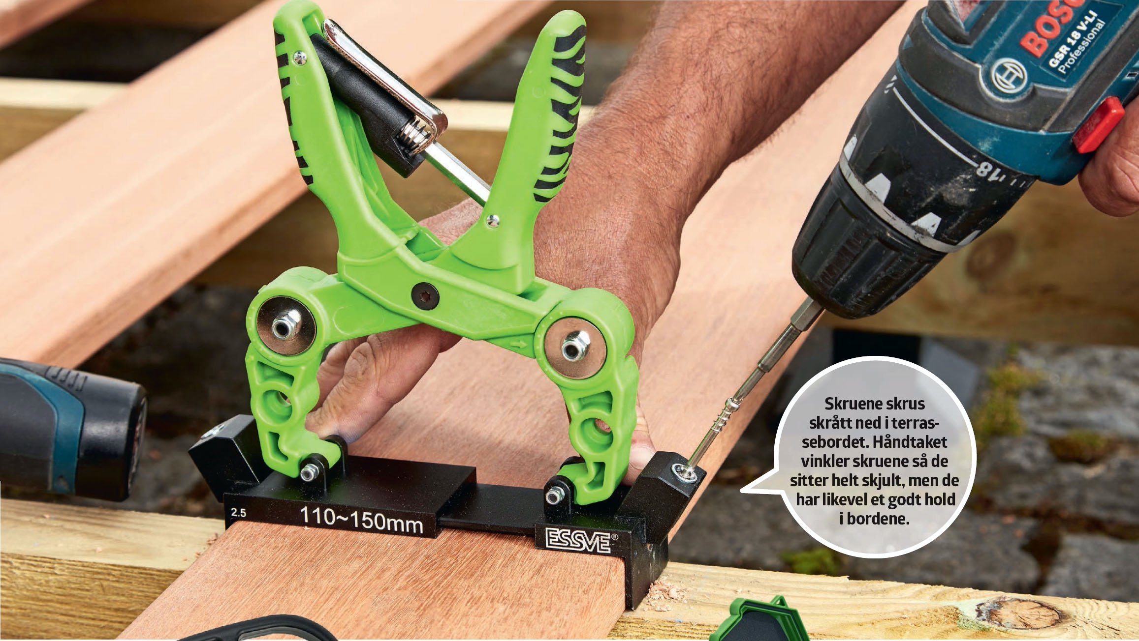 Skjulte skruer på terrassen