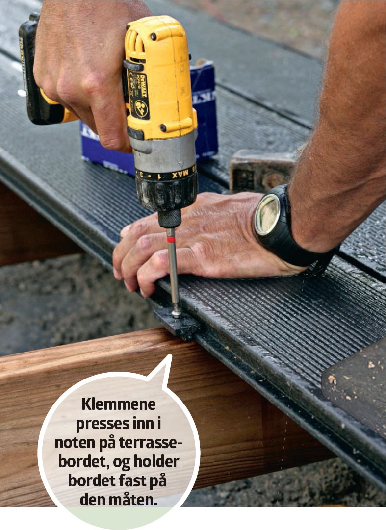 Skjulte skruer på terrassen
