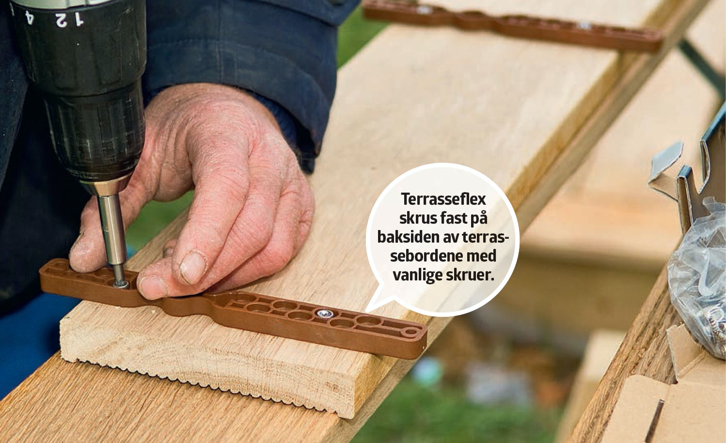 Skjulte skruer på terrassen