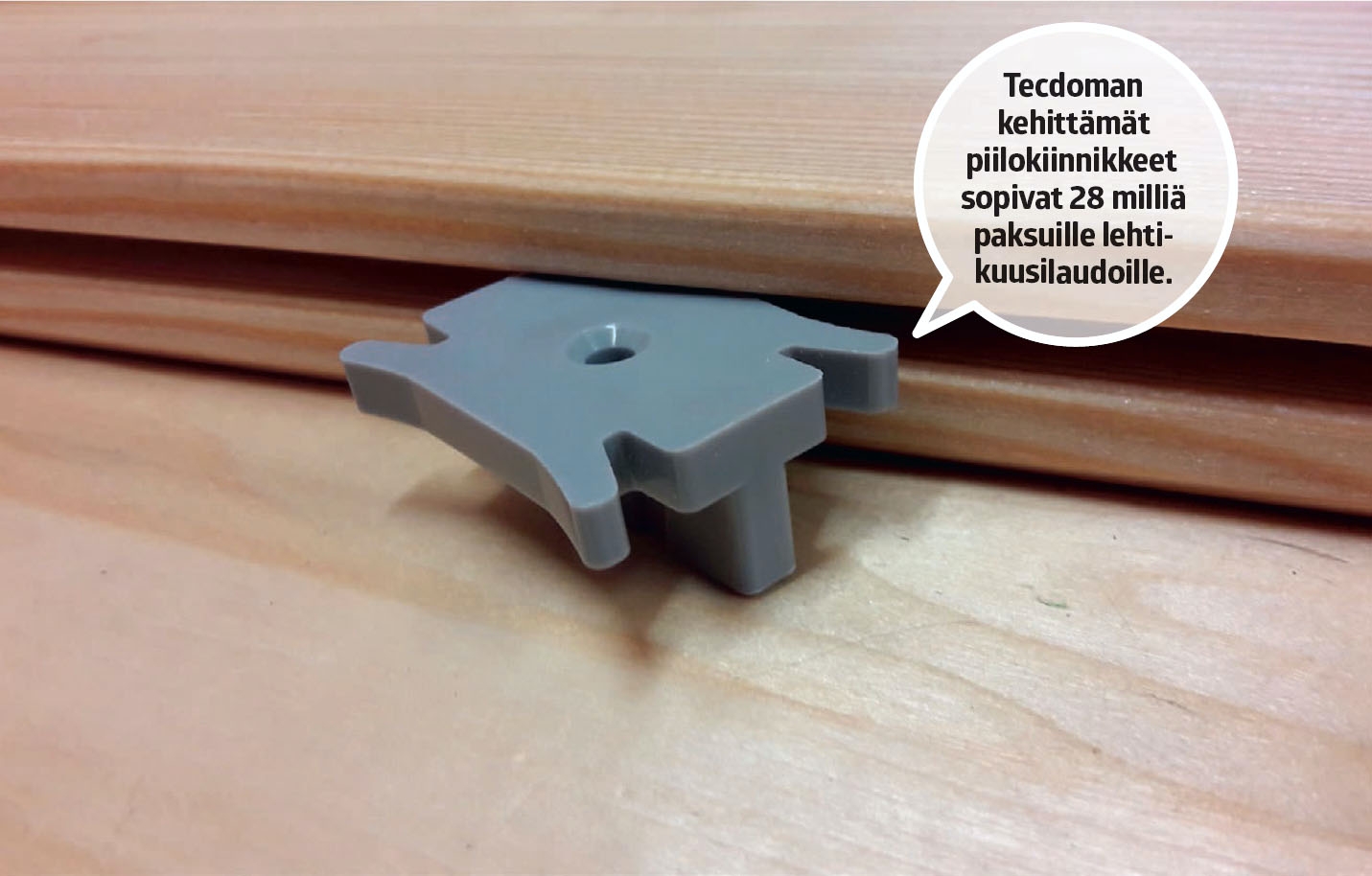 Terassilaudan piilokiinnitys Profix 2 -piilokiinnikeellä